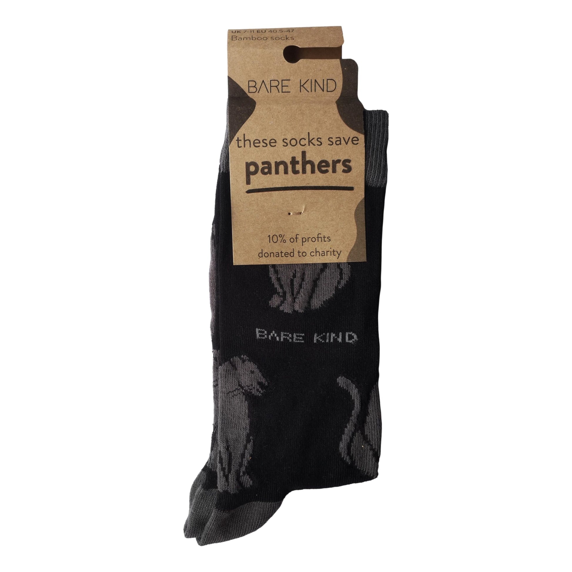 Save The Panthers Black Unisex Novelty Ankle Socks Adult UK Size 7-11 image 1