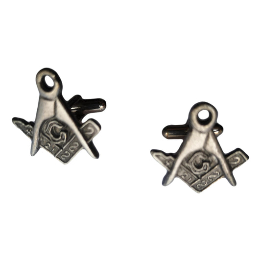 Freemasons Square and Compass pewter metal cufflinks image 0