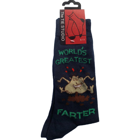 World's Greatest Farter Humour Unisex Novelty Ankle Socks Adult Size 6-11 image 0