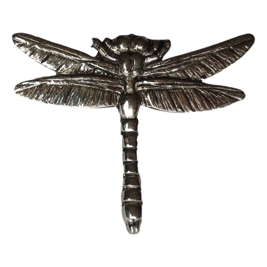 Dragonfly polished pewter metal lapel pin image 0