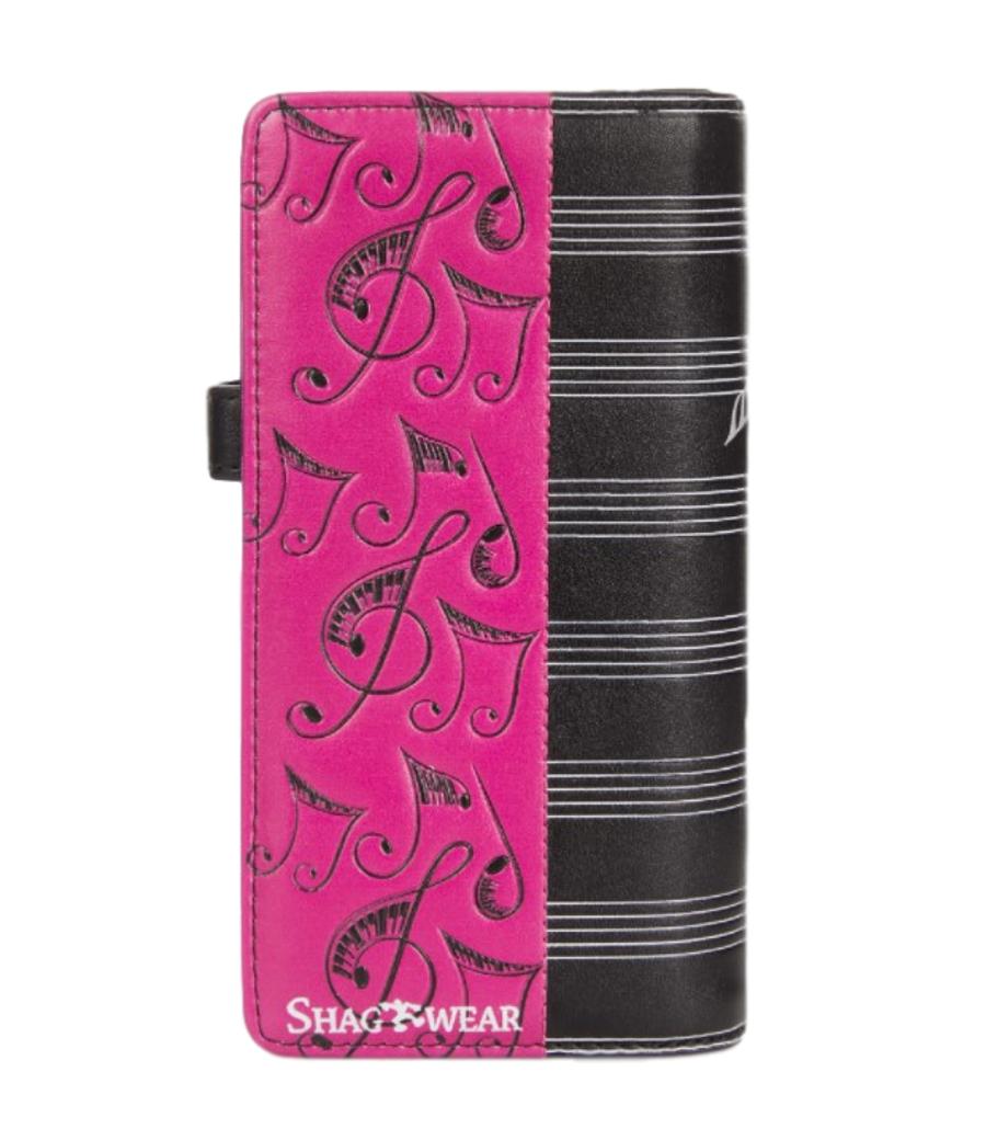 Pink Treble Clef on Music Leatherette Young Ladies Zipper Purse Wallet image 4