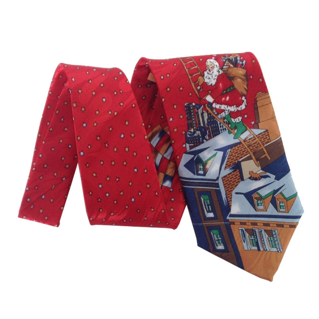 Father Christmas Santa Balloon Roof Sleeved 100% Polyester Classic Tie image 1