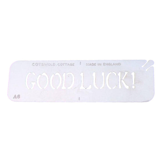 Stainless steel A6 Good Luck cake decorating / card making stencil image 0