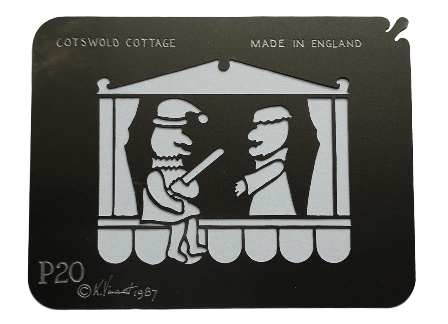 Stainless steel P20 Punch and Judy Show cake decorating / card making stencil image 0