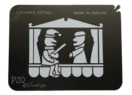 Stainless steel P20 Punch and Judy Show cake decorating / card making stencil image 0