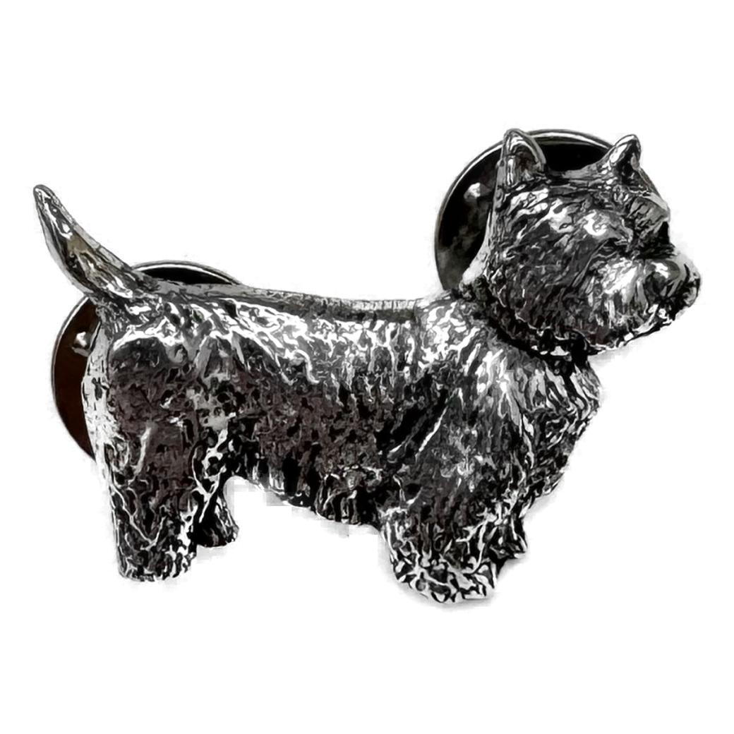Westie Dog polished pewter metal lapel pin badge image 0