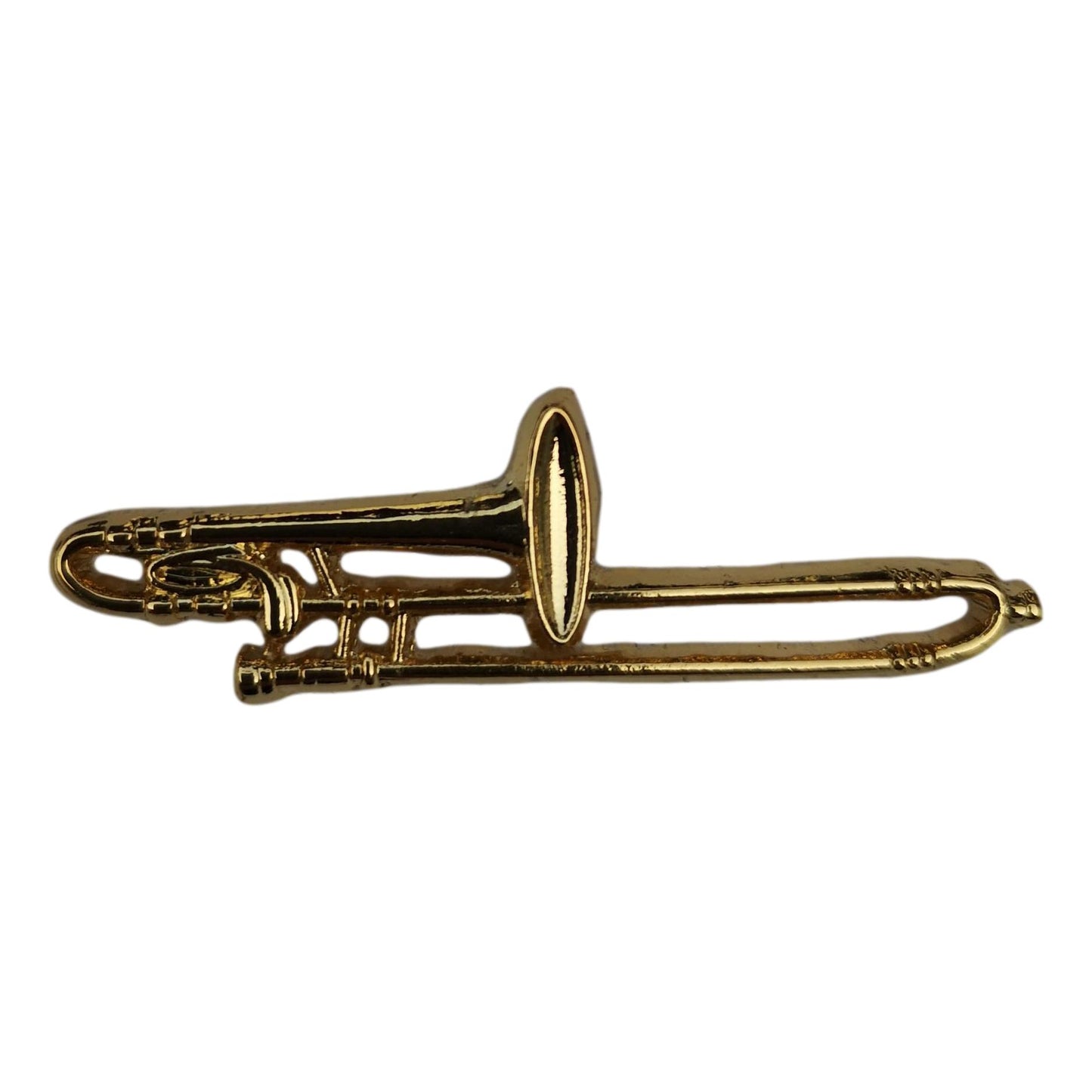 Polished Trombone gold-plated pin badge image 2