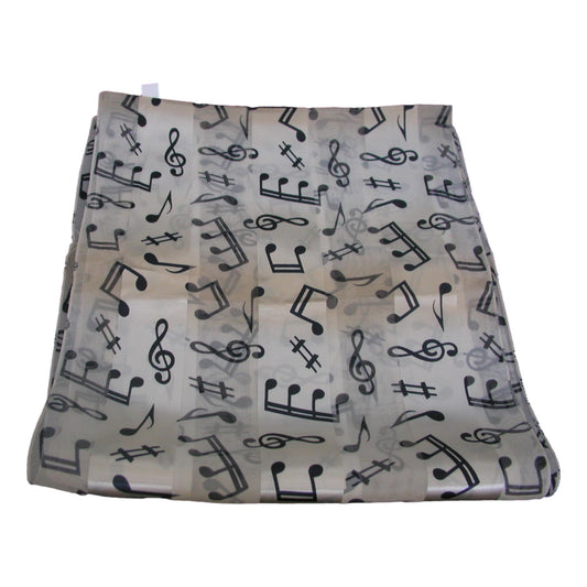 Treble Clef and Music Notes Cream Satin Stripe Scarf image 0
