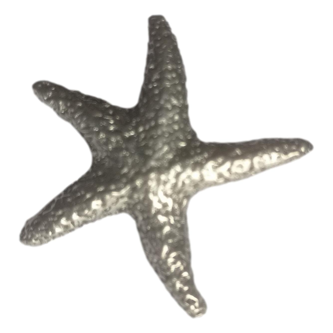 Starfish polished pewter metal lapel pin badge image 0