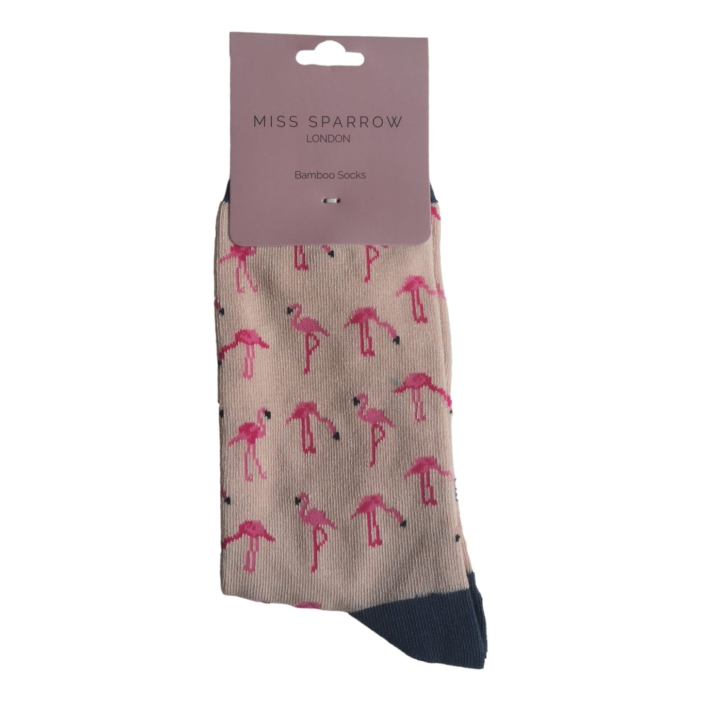 Pink Flamingos on Dusky Pink Womens Novelty Ankle Socks Adult One Size image 1