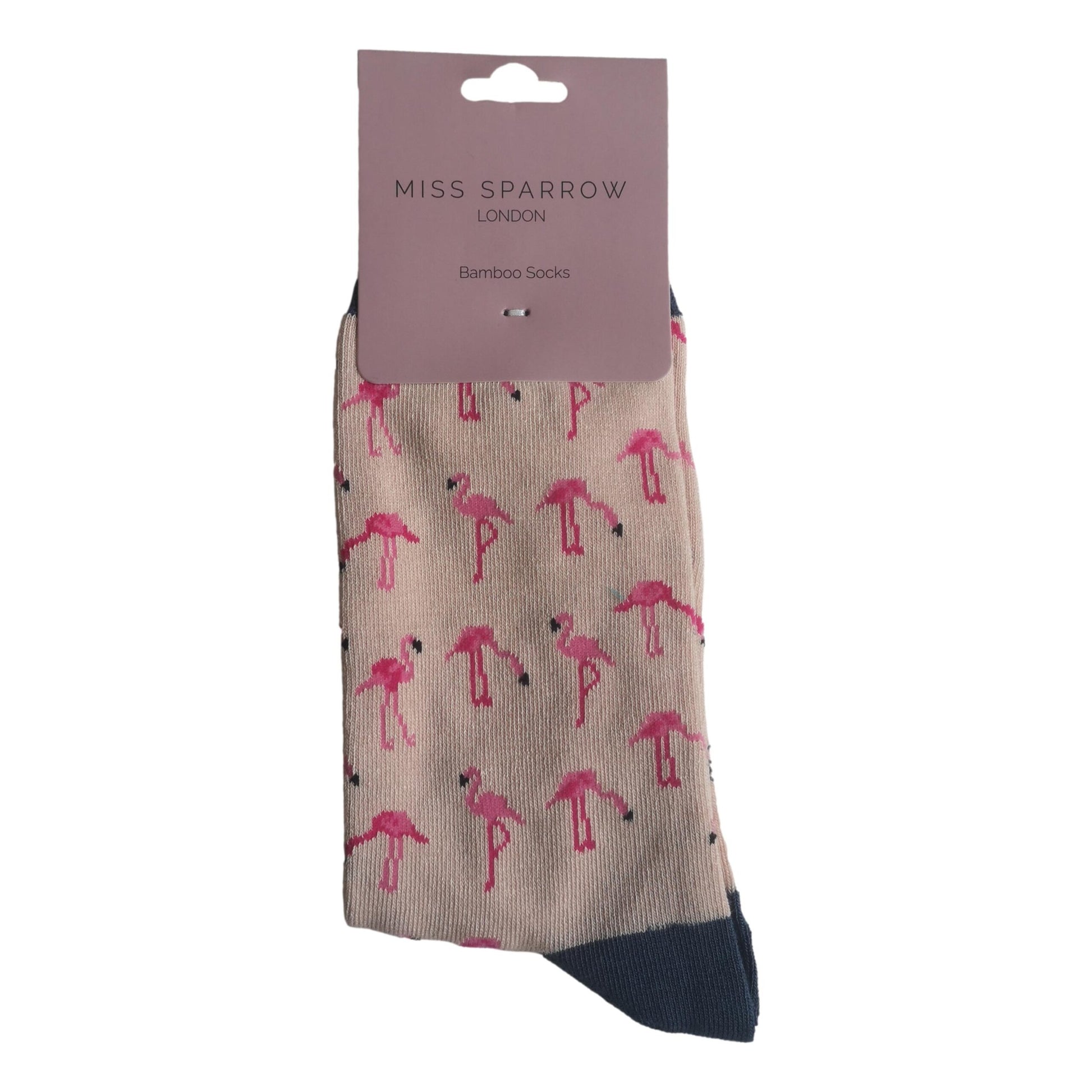 Pink Flamingos on Dusky Pink Womens Novelty Ankle Socks Adult One Size image 1