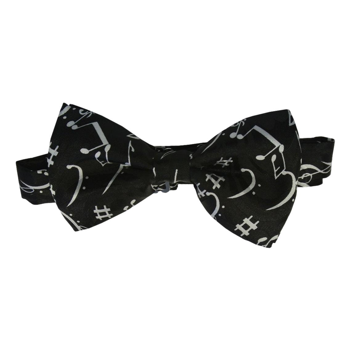 Bass Clefs Music Notes Fancy Polyester Bow Tie image 0