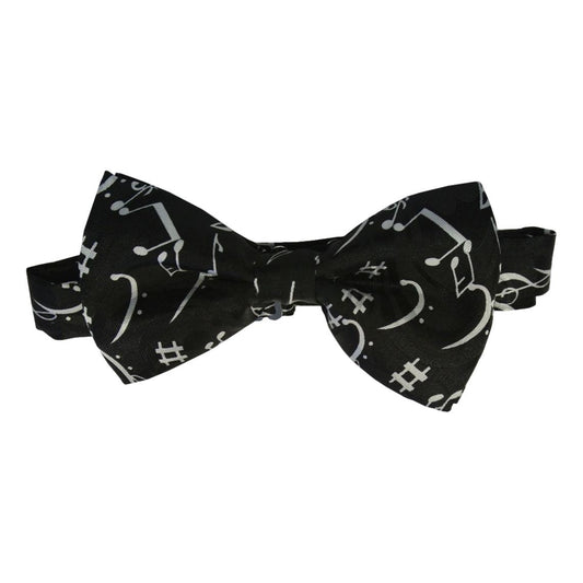 Bass Clefs Music Notes Fancy Polyester Bow Tie image 0