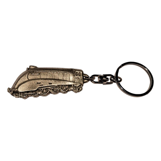 Mallard Steam Train pewter metal keyring image 0