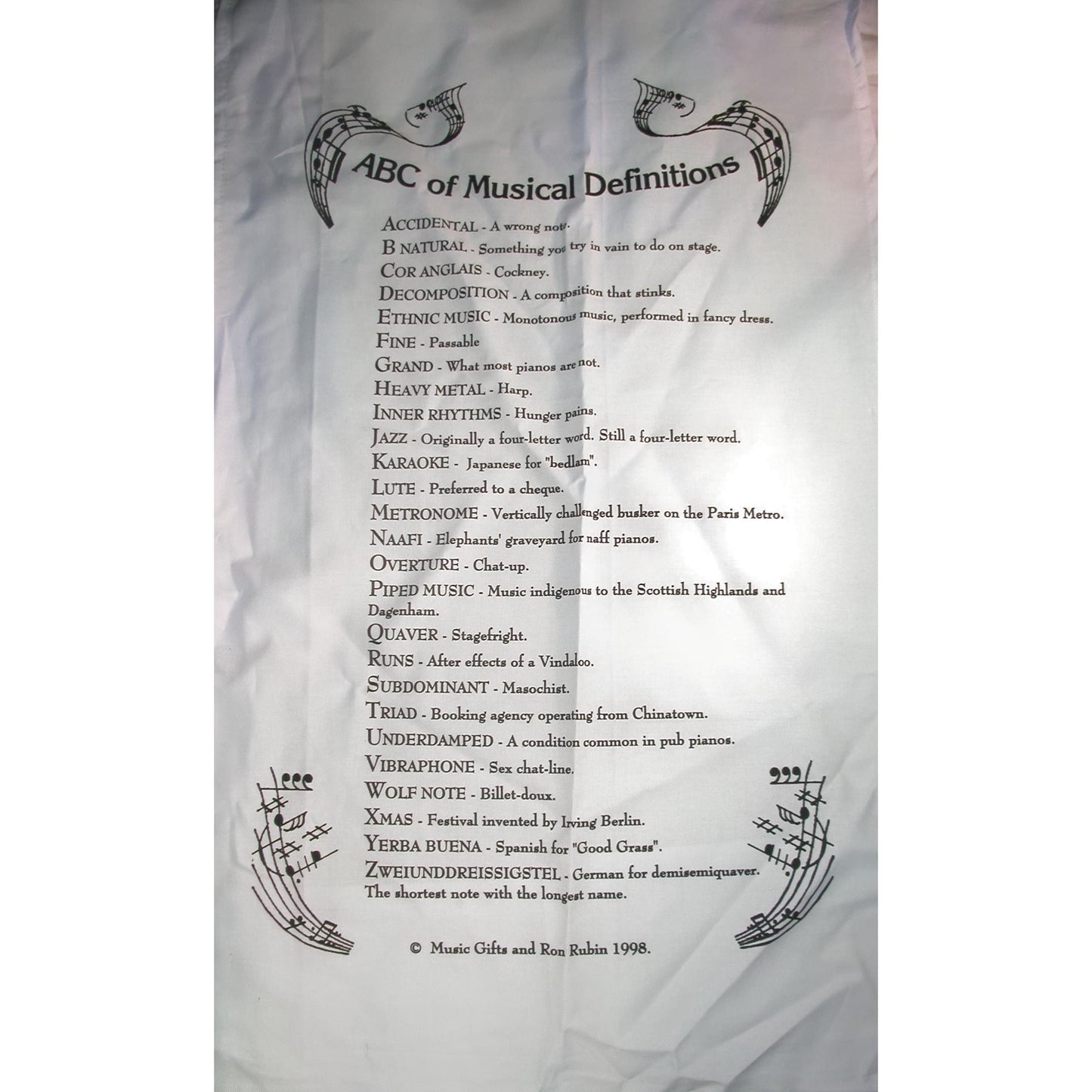 ABC of Musical Definitions cotton tea towel image 1