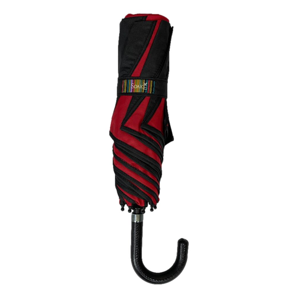 Everyday Swirl Red/Black Folding Umbrella Lightweight image 3