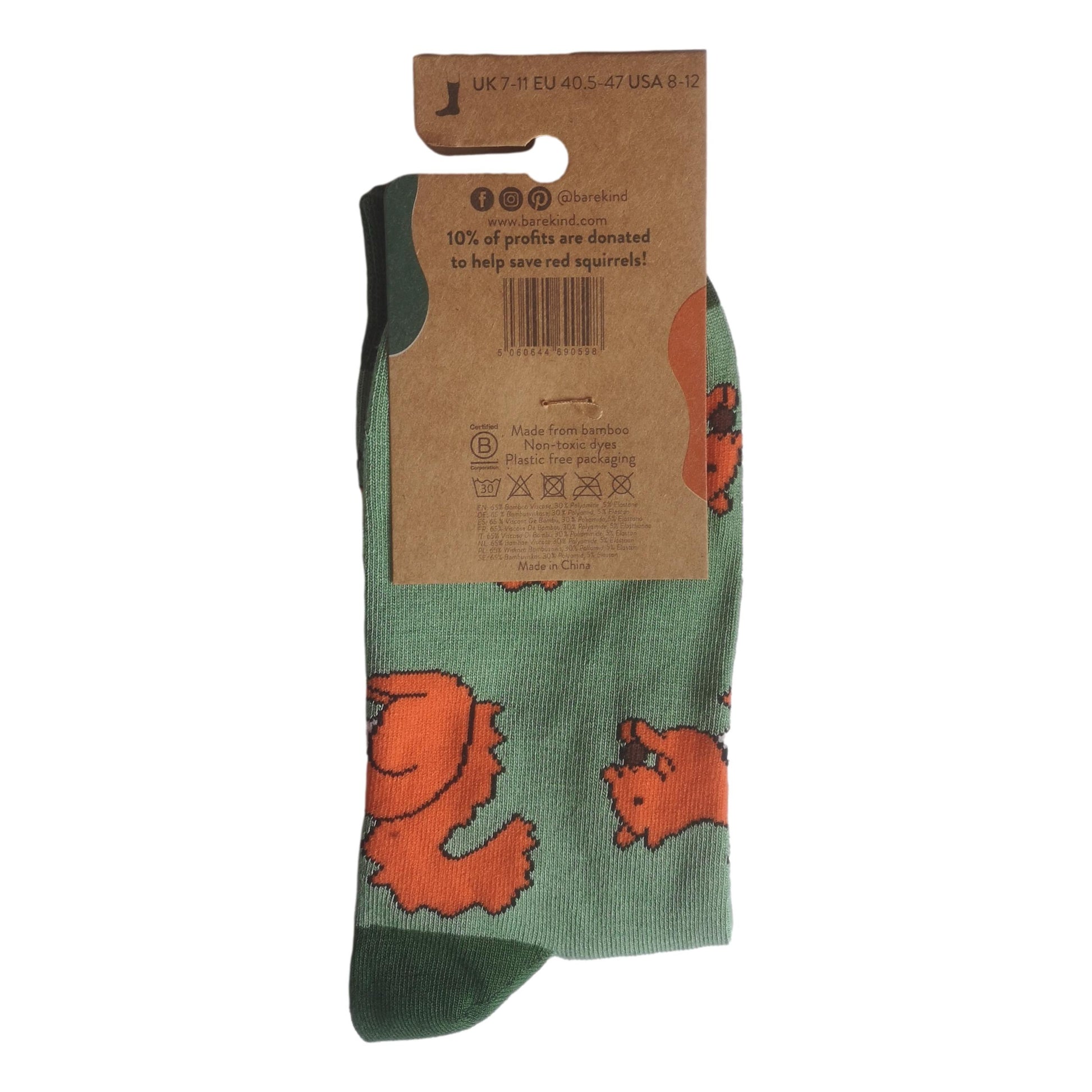 Save The Red Squirrels Unisex Novelty Ankle Socks Adult One Size image 2