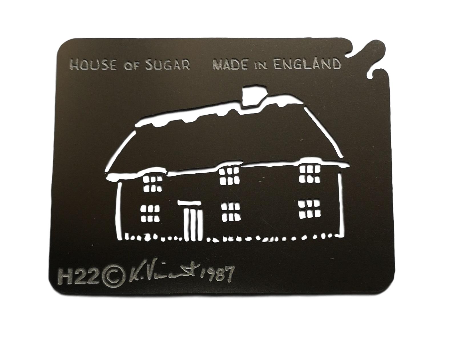 Stainless steel H22 Thatched House cake decorating / card making stencil image 0