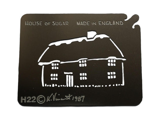 Stainless steel H22 Thatched House cake decorating / card making stencil image 0