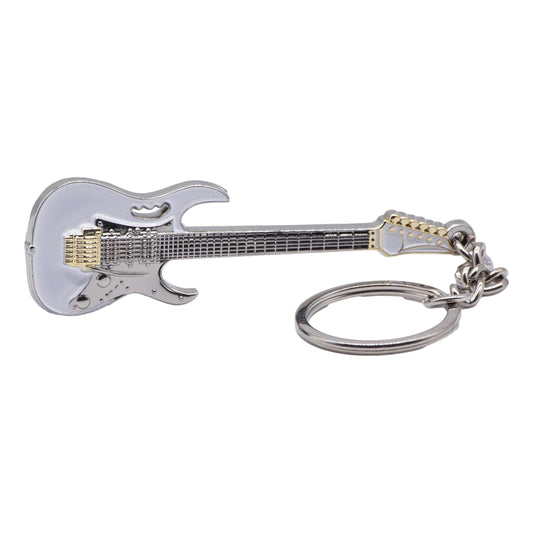 Steve Vai Signature Ibanez JEM7 Electric Guitar polished silver-plated keyring image 0