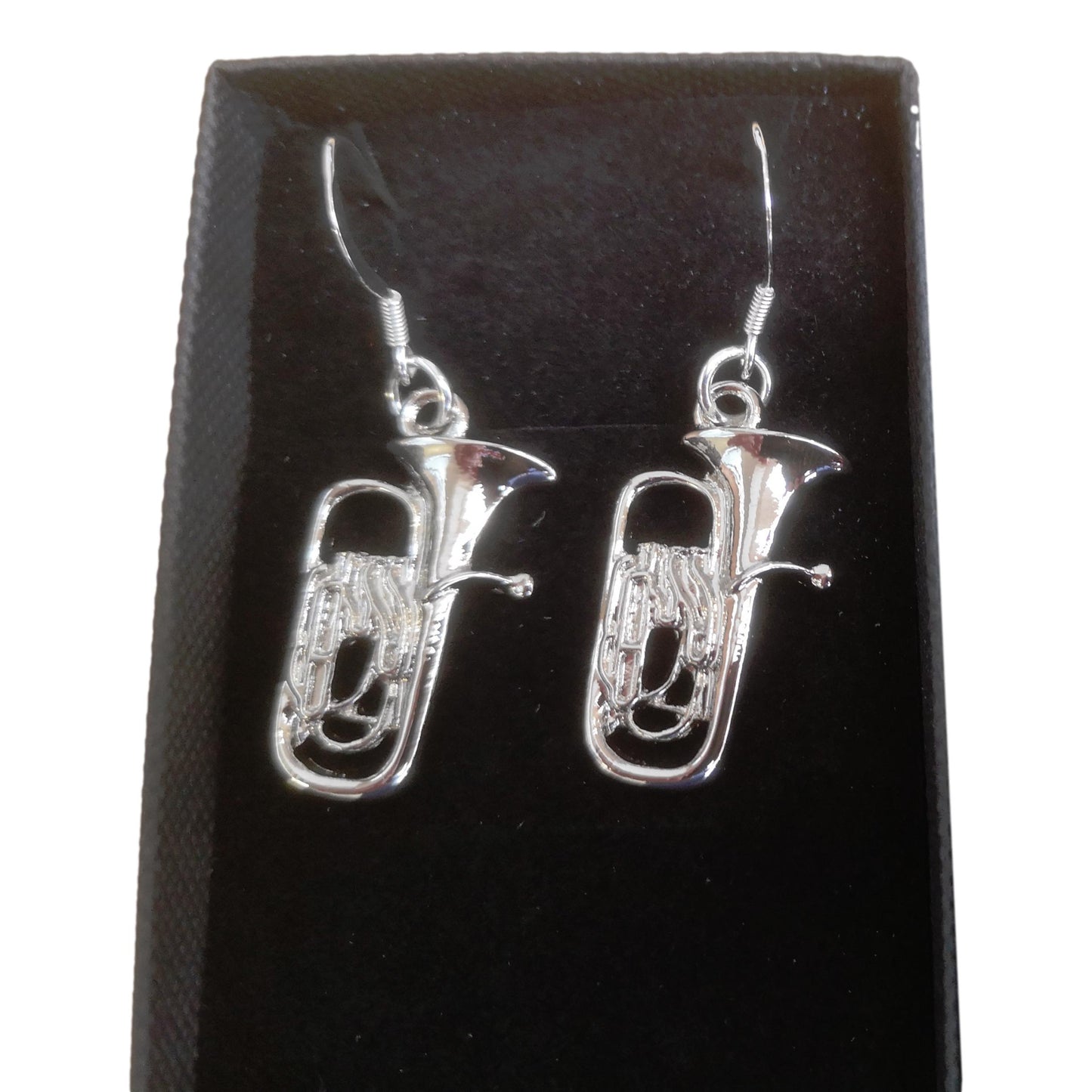 Euphonium / Tuba silver-plated drop hook earrings image 1