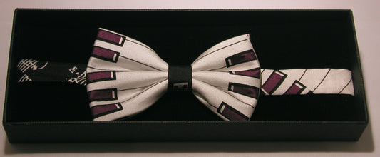 Purple Keys Keyboard Fancy Silk Bow Tie image 0