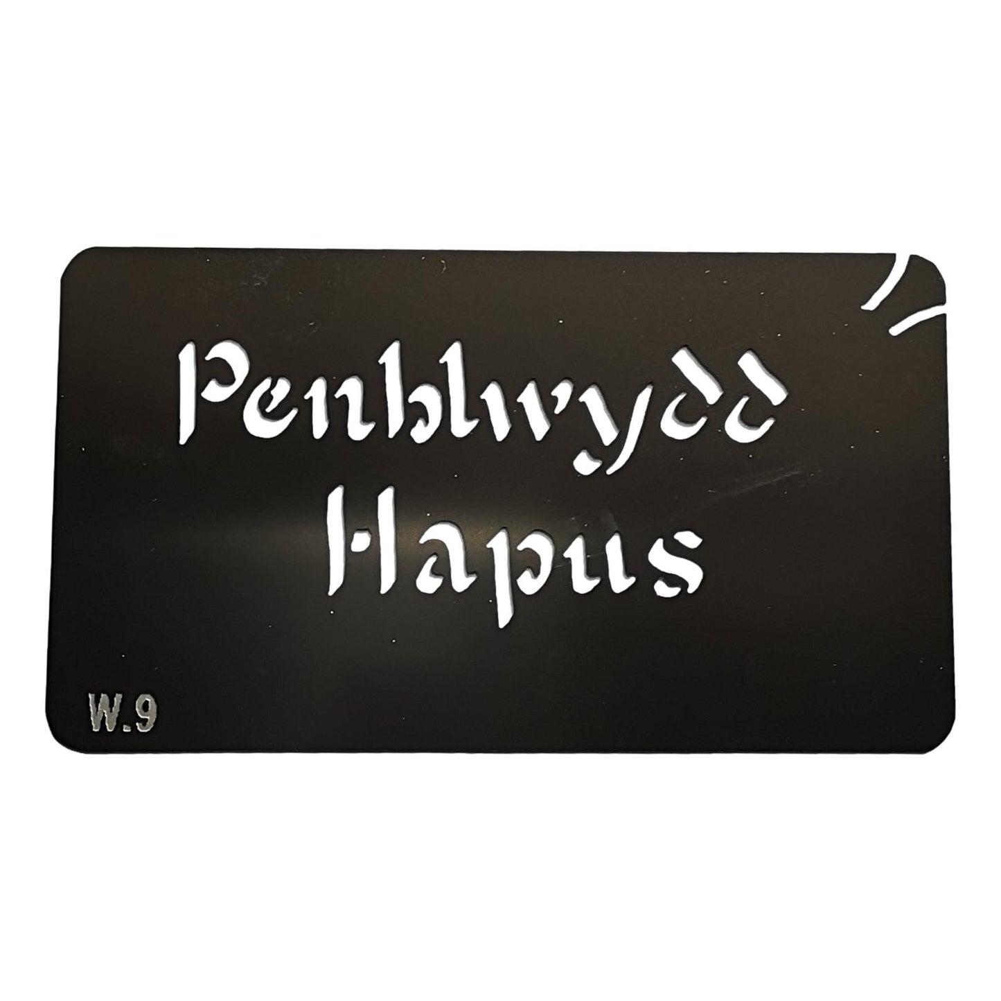 Stainless steel W9 Penblwydd Hapus cake decorating / card making stencil image 0
