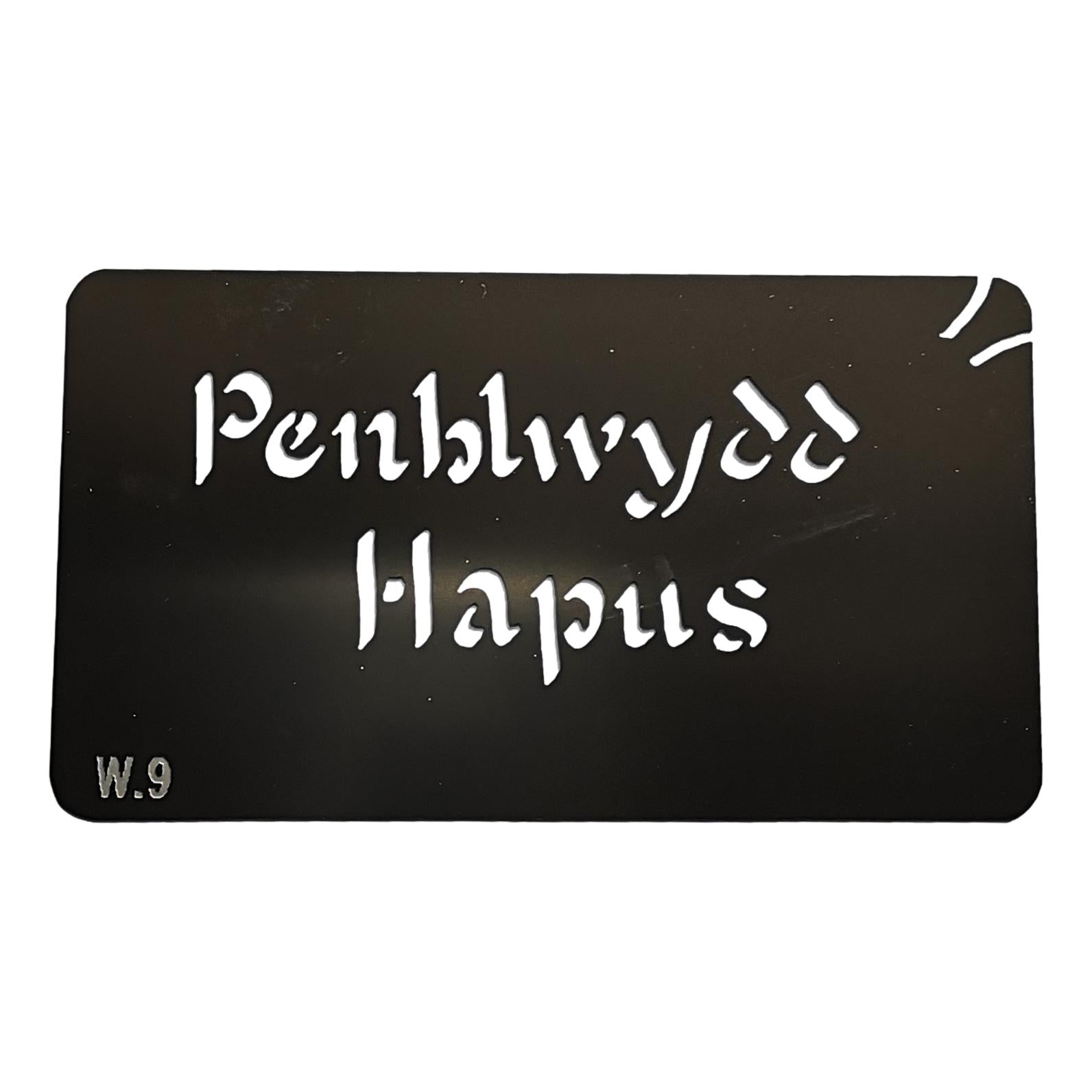 Stainless steel W9 Penblwydd Hapus cake decorating / card making stencil image 0