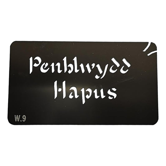 Stainless steel W9 Penblwydd Hapus cake decorating / card making stencil image 0
