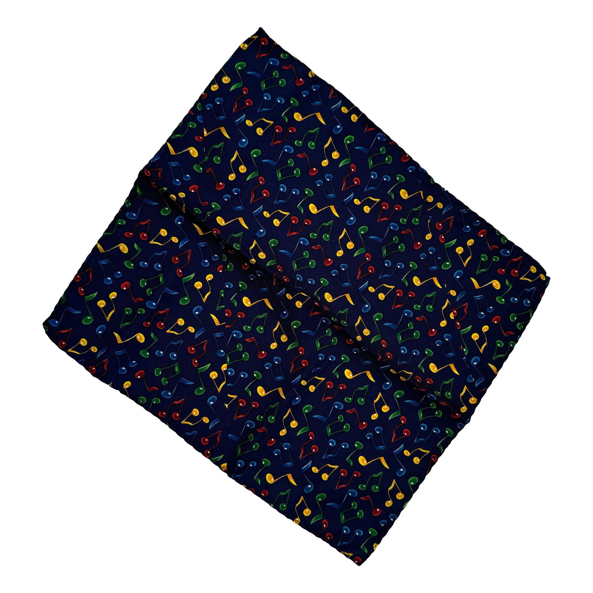 Quaver Music Notes 100% Polyester Navy Pocket Handkerchief image 0
