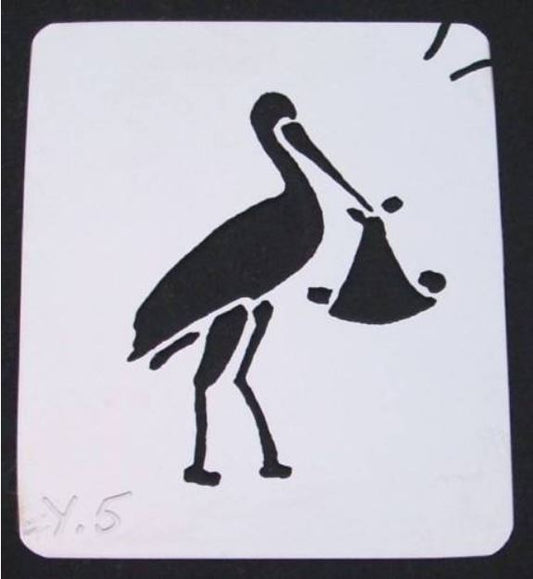Stainless steel Y5 Stork cake decorating / card making stencil image 0