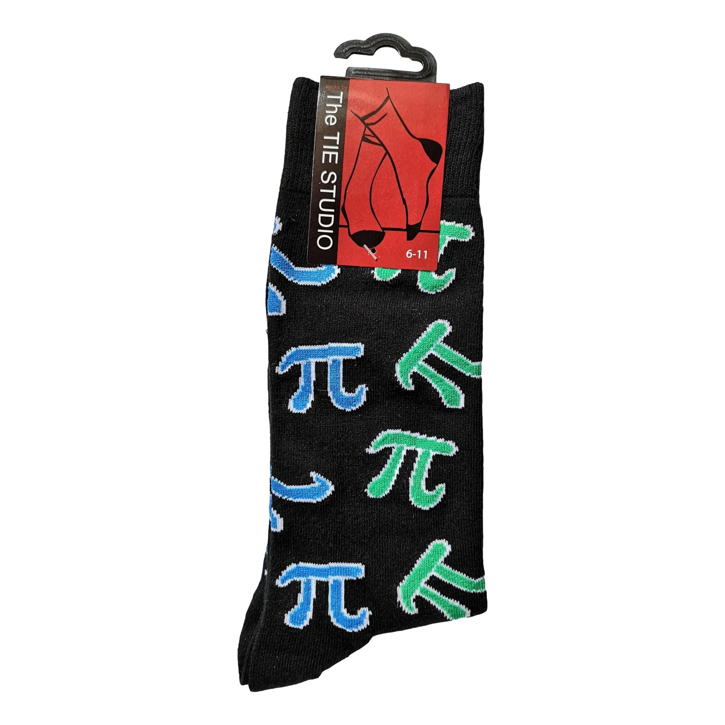 Large PI Symbols on Black Unisex Novelty Ankle Socks Adult Size 6-11 image 0