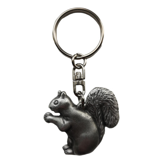 Red Squirrel pewter metal keyring image 0