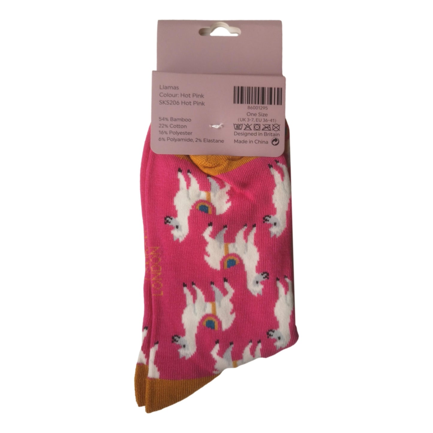 Llamas on Hot Pink Womens Novelty Ankle Socks Adult One Size image 2