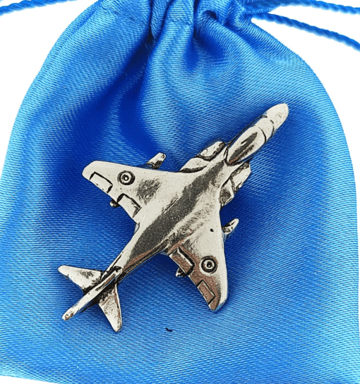 Harrier Jump Jet polished pewter metal lapel pin badge image 1