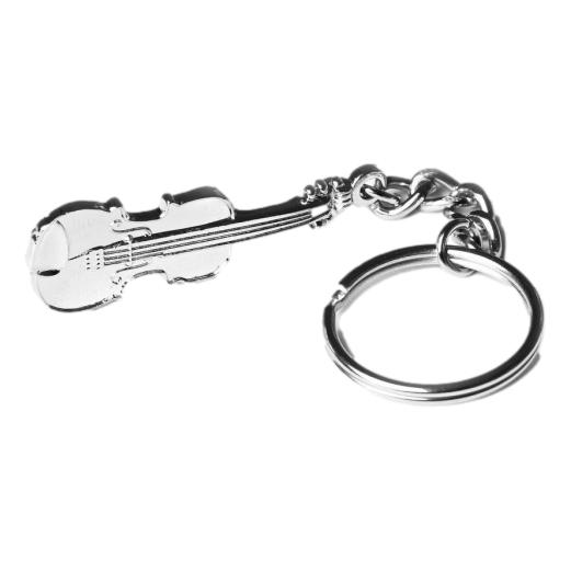 Violin polished silver-plated keyring image 0