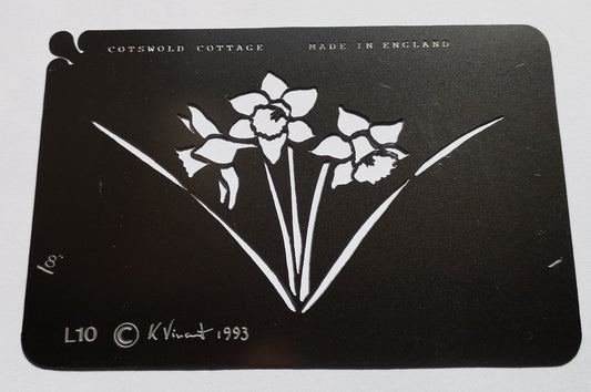 Stainless steel L10 Daffodil cake decorating / card making stencil image 0
