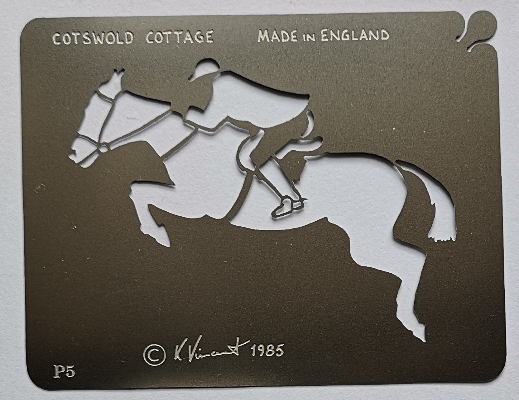 Stainless steel P5 Horse Jumper cake decorating / card making stencil image 0