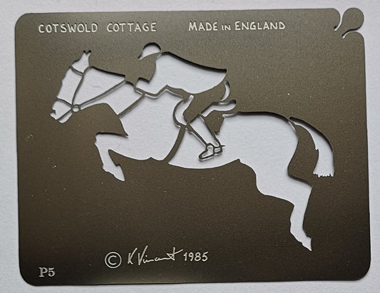 Stainless steel P5 Horse Jumper cake decorating / card making stencil image 0