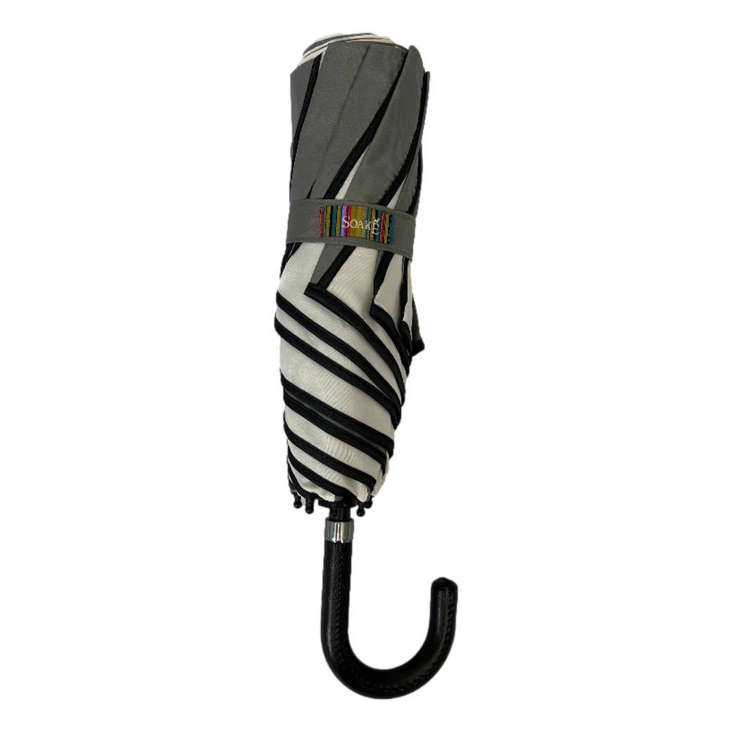 Everyday Swirl Charcoal/Cream Folding Umbrella Lightweight image 3