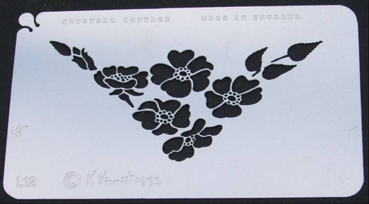 Stainless steel Dog rose L12 cake decorating / card making stencil image 0