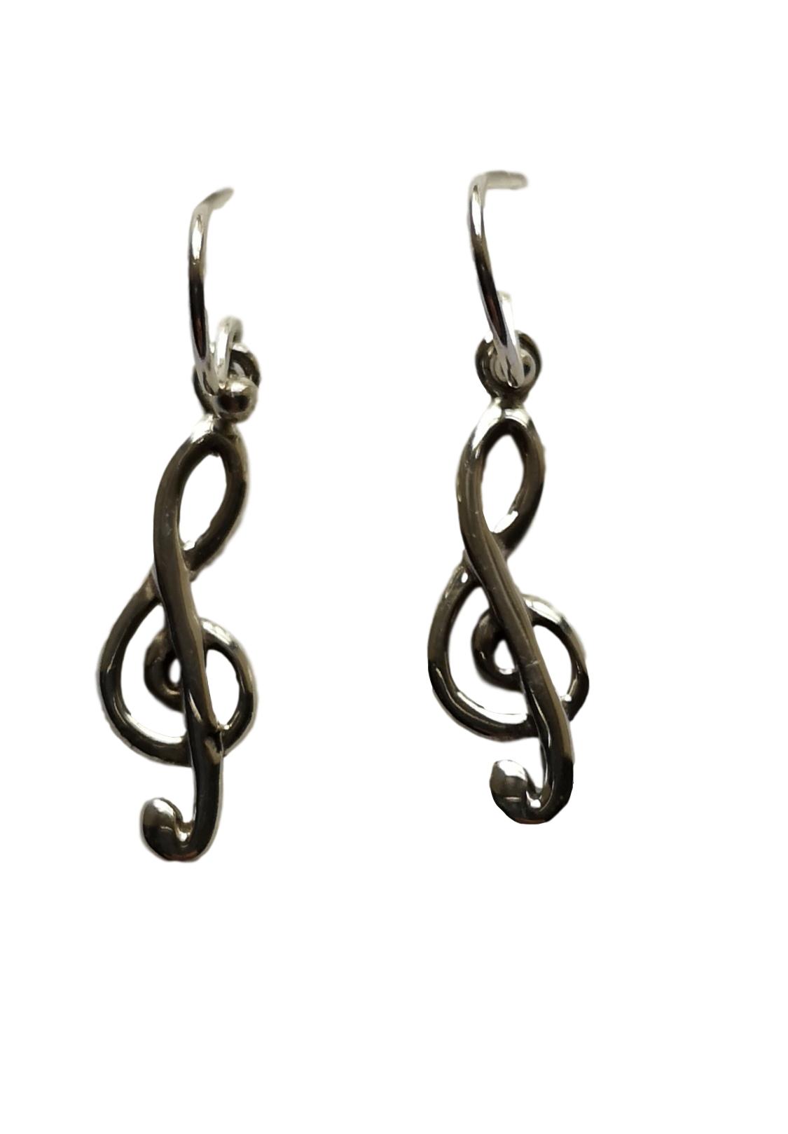 Treble Clef sterling silver earrings image 0