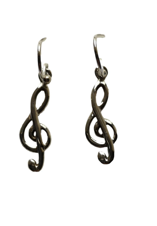 Treble Clef sterling silver earrings image 0