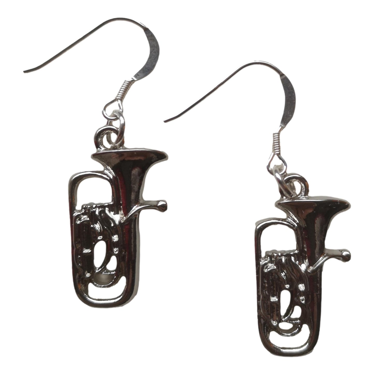 Euphonium / Tuba silver-plated drop hook earrings image 0