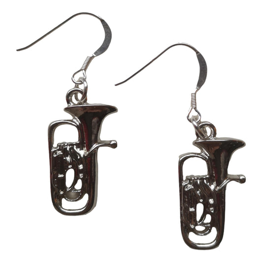 Euphonium / Tuba silver-plated drop hook earrings image 0