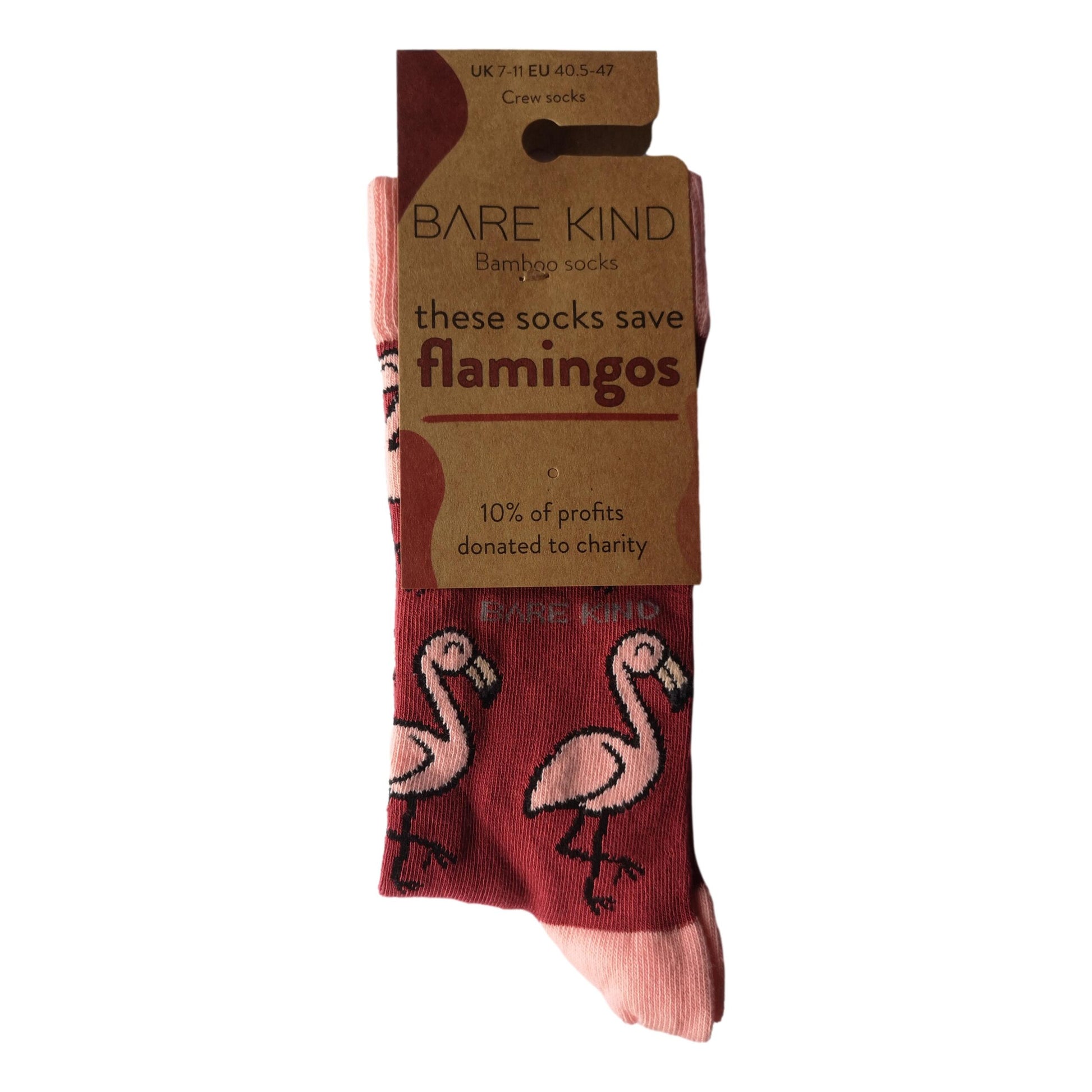 Save The Flamingos Red Unisex Novelty Ankle Socks Adult UK Size 7-11 image 1
