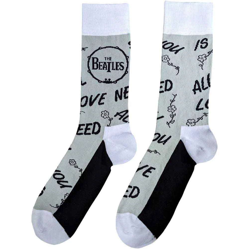 The Beatles Unisex Ankle Socks: AYNIL & Drum (Grey) (UK Size 4 - 7)