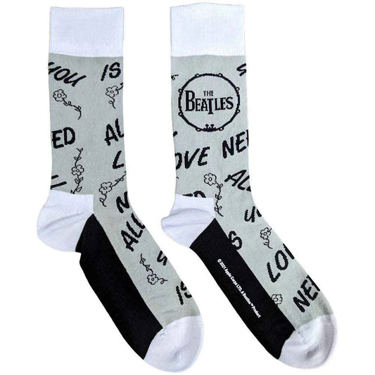 The Beatles Unisex Ankle Socks: AYNIL & Drum (Grey) (UK Size 4 - 7)