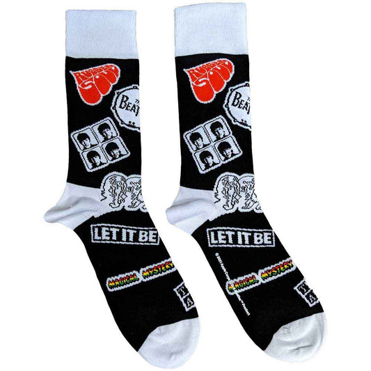 The Beatles Icons Black Unisex Adult Ankle Socks