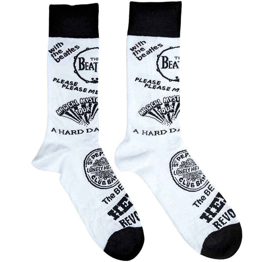 The Beatles Album Icons White Unisex Adult Ankle Socks